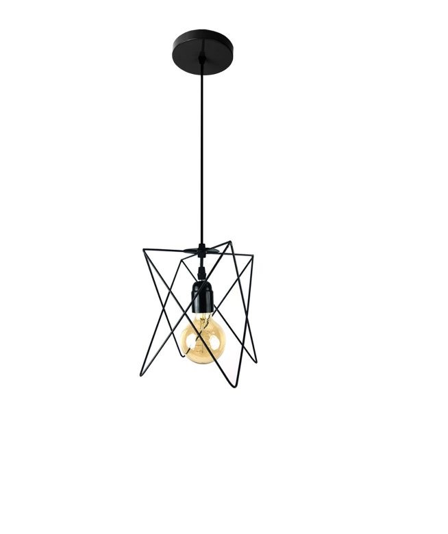 LAMPARA COLGANTE 60W E27 21 X 21 X 21 CM ISIS COLOR NEGRO REF. 00110277 MARCA PIERROT