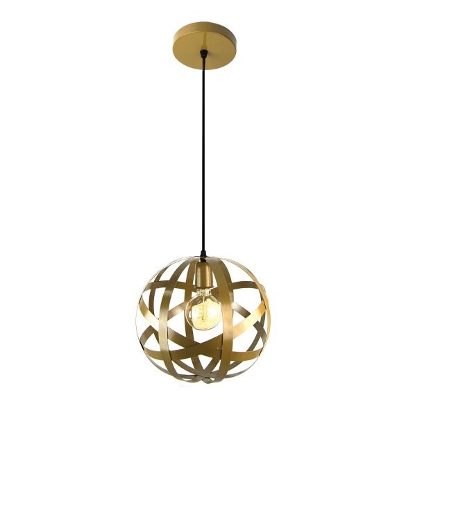 LAMPARA COLGANTE 60W E27 28 X 28 X 27 CM ESFERA COLOR DORADO REF. 00110296 MARCA PIERROT