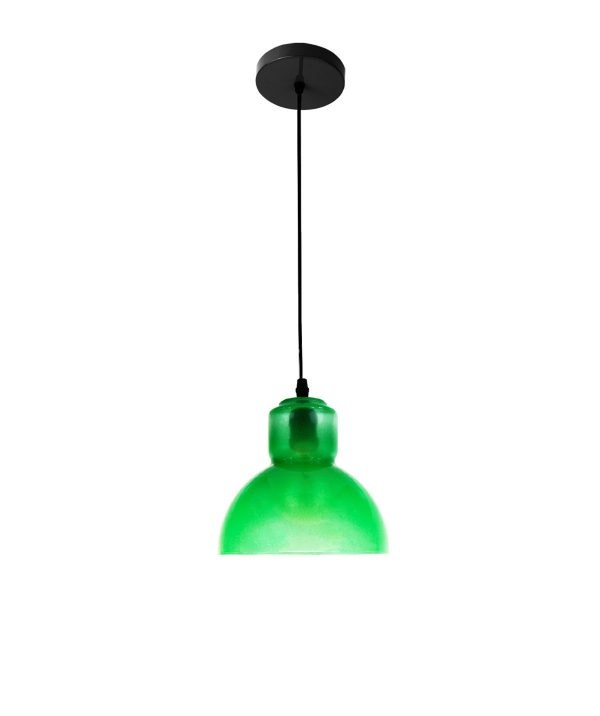 LAMPARA COLGANTE 60W E27 19,5 X 19,5 X 19 CM BELL GLASS COLOR VERDE REF. 00110408 MARCA PIERROT