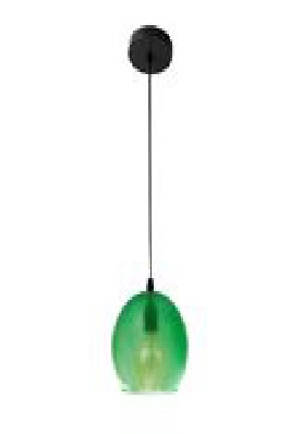 LAMPARA COLGANTE 60W E27 18 X 18 X 15 CM GLOBE GLASS COLOR VERDE REF. 00110412 MARCA PIERROT