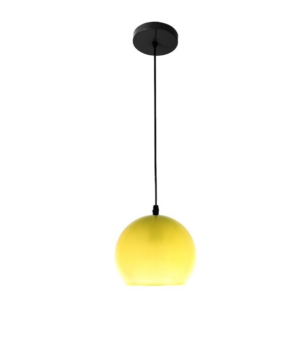 LAMPARA COLGANTE 60W E27 18 X 18 X 15 CM GLOBE GLASS COLOR AMARILLO REF. 00110413 MARCA PIERROT