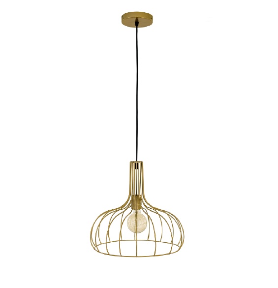 LAMPARA COLGANTE 60W E27 35 X 35 CM AMIR COLOR DORADO REF. 00110450 MARCA PIERROT