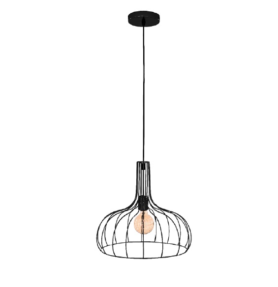 LAMPARA COLGANTE 60W E27 35 X 35 CM AMIR COLOR NEGRO REF. 00110451 MARCA PIERROT