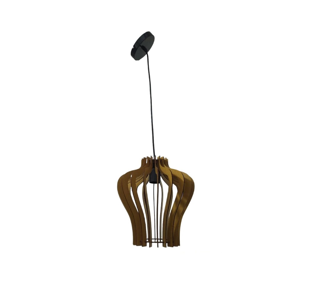 LAMPARA COLGANTE 60W E27 24,5 X 24,5 X 26 CM ARTISTIC BELL COLOR MADERA REF. 00112005 MARCA PIERROT