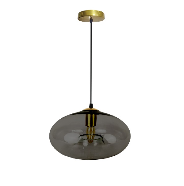 LAMPARA COLGANTE 60W E27 16 X 28 CM JUNO GLASS NEGRO REF. 0018232 MARCA PIERROT