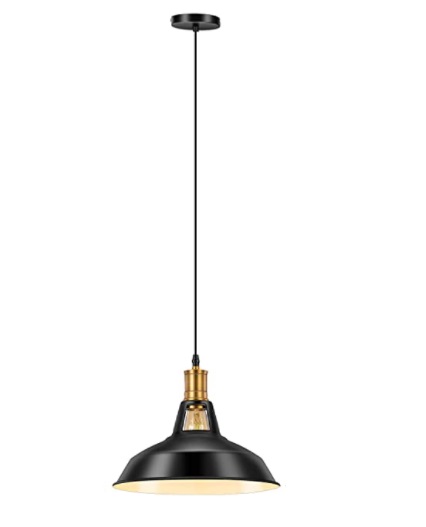 LAMPARA COLGANTE DE TECHO INDUST. MOD. GRANERO VINTAGE NEGRO/BLANCO REF. X002RY92WZ MARCA PYNSSEU