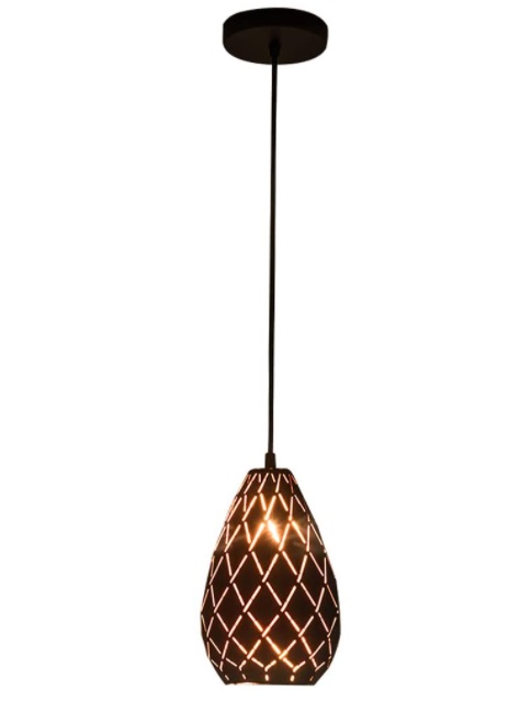 LAMPARA COLGANTE DE TECHO MOD. GEOMETRICA E27 60W 110V NO INCLUYE BOMBILLO COLOR NEGRO MARCA SAISHUO