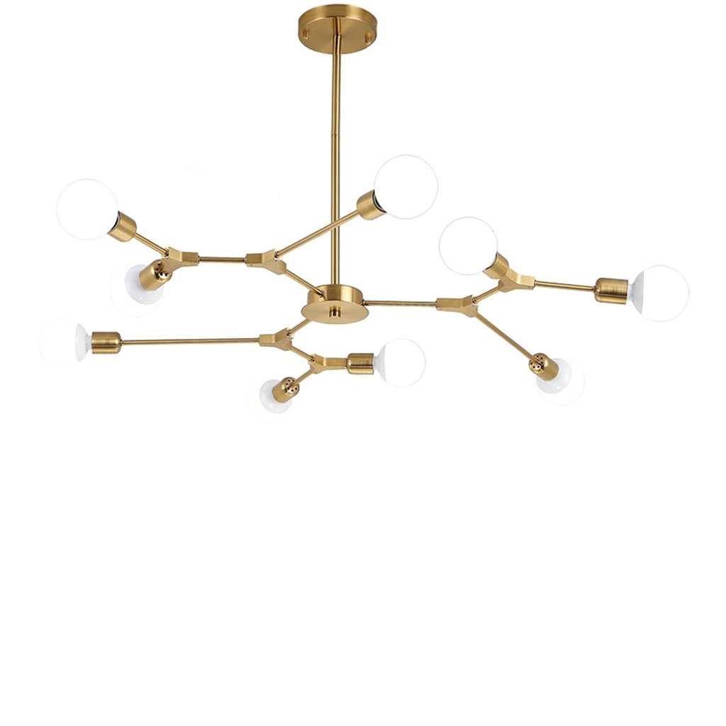 LAMPARA COLGANTE 9 SOCATES E27 DORADOS MOD. SPUTNIK