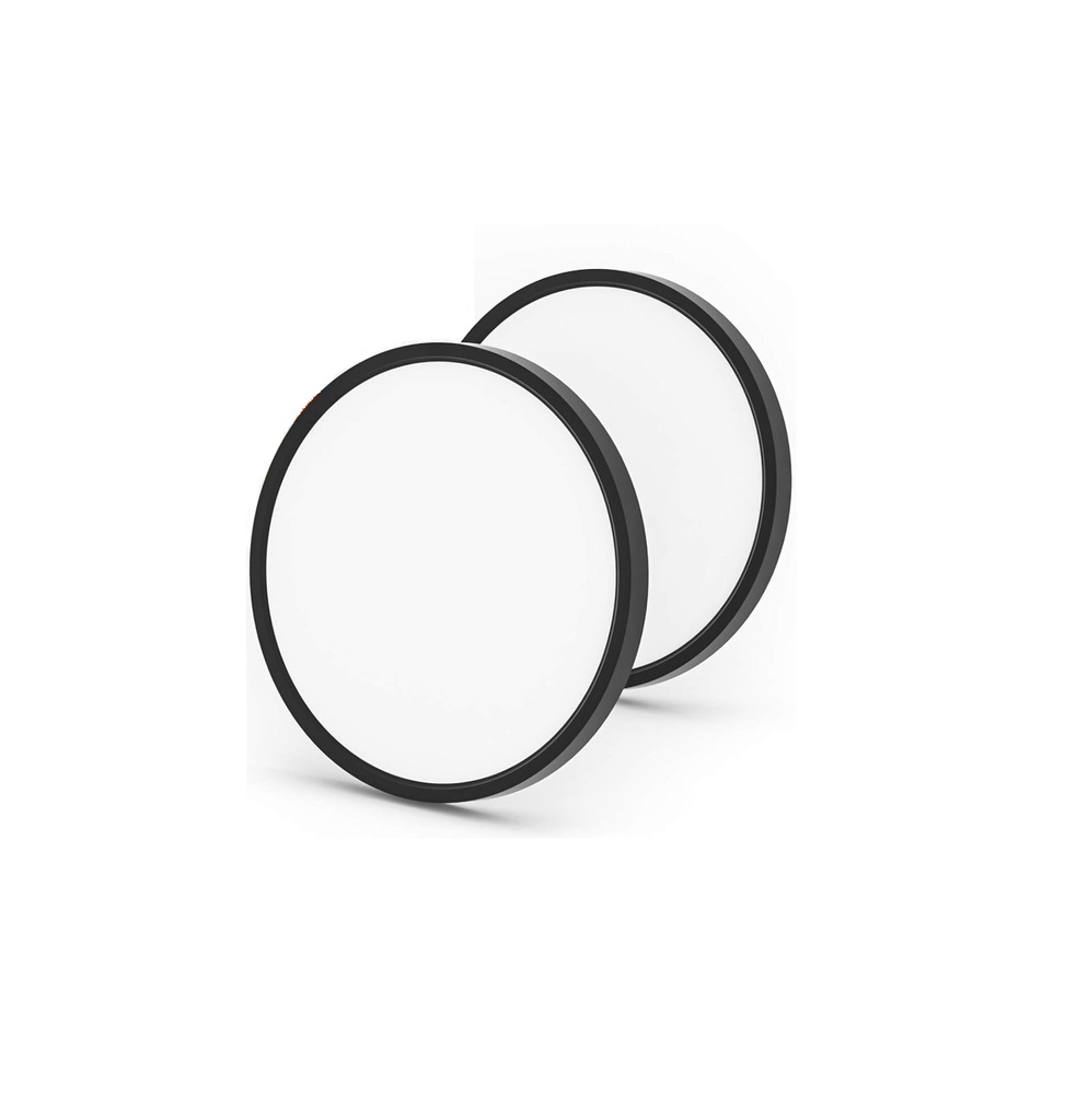 LAMPARA DE TECHO LED 15.8" 24W 3000K- 6500K (PACK 2) REF. X003KXKQK9 COLOR NEGRO MARCA TALOYA