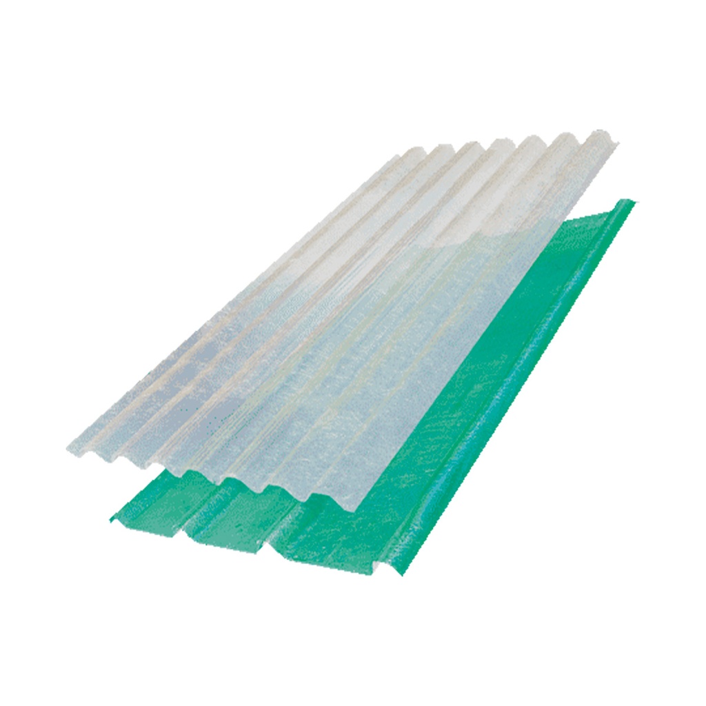 LAMINA DE TECHO LAMILIT / CUADRADO/ TRAPEZOIDAL TRASLUCID.-VERDE 2 MT ANCHO UTIL 0.72 MT ESP.0.85MM DECO GLASS