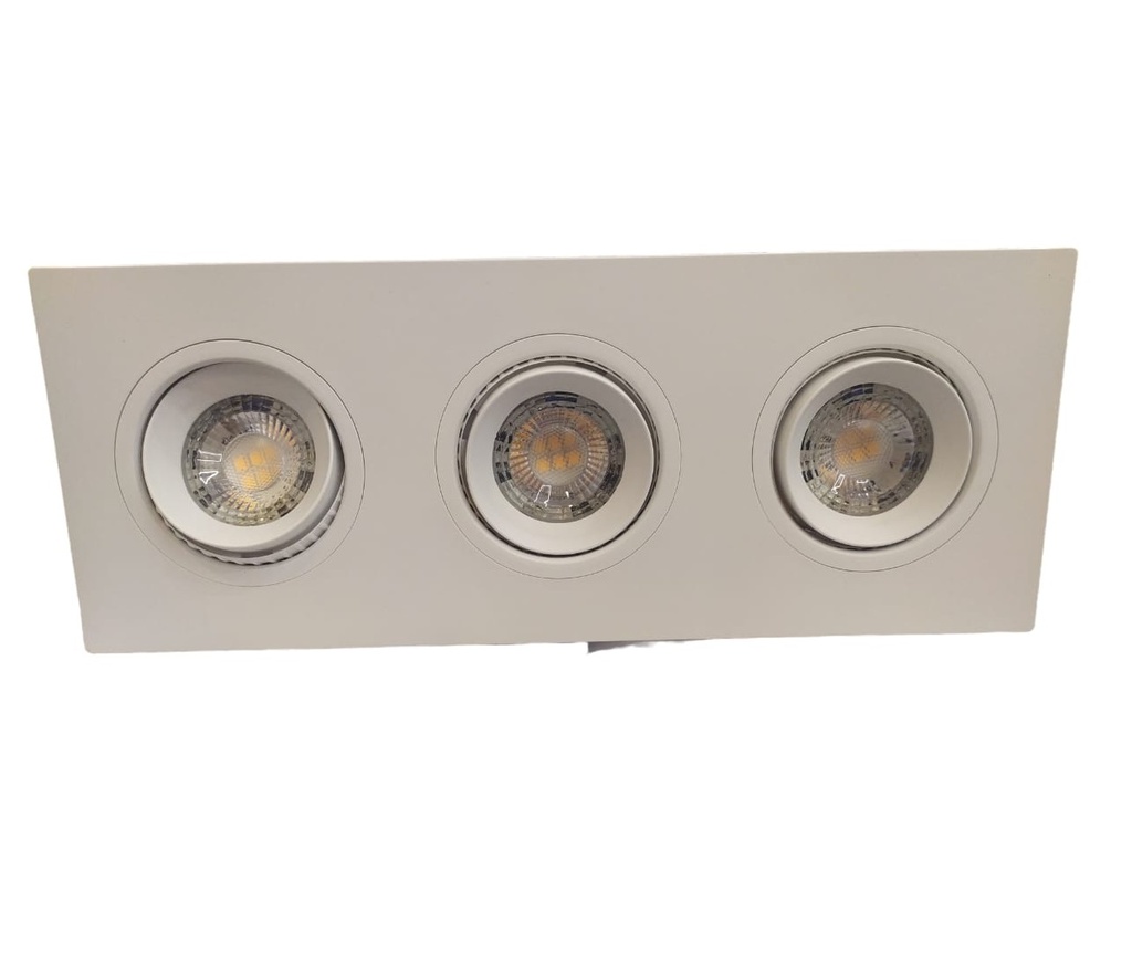 LAMPARA LED RECT.TRIPLE OJO BUEY DIRIGIBLE 15W 4000K 1275LM 100-240V BCO REF. SDS-354 /676755 VERT