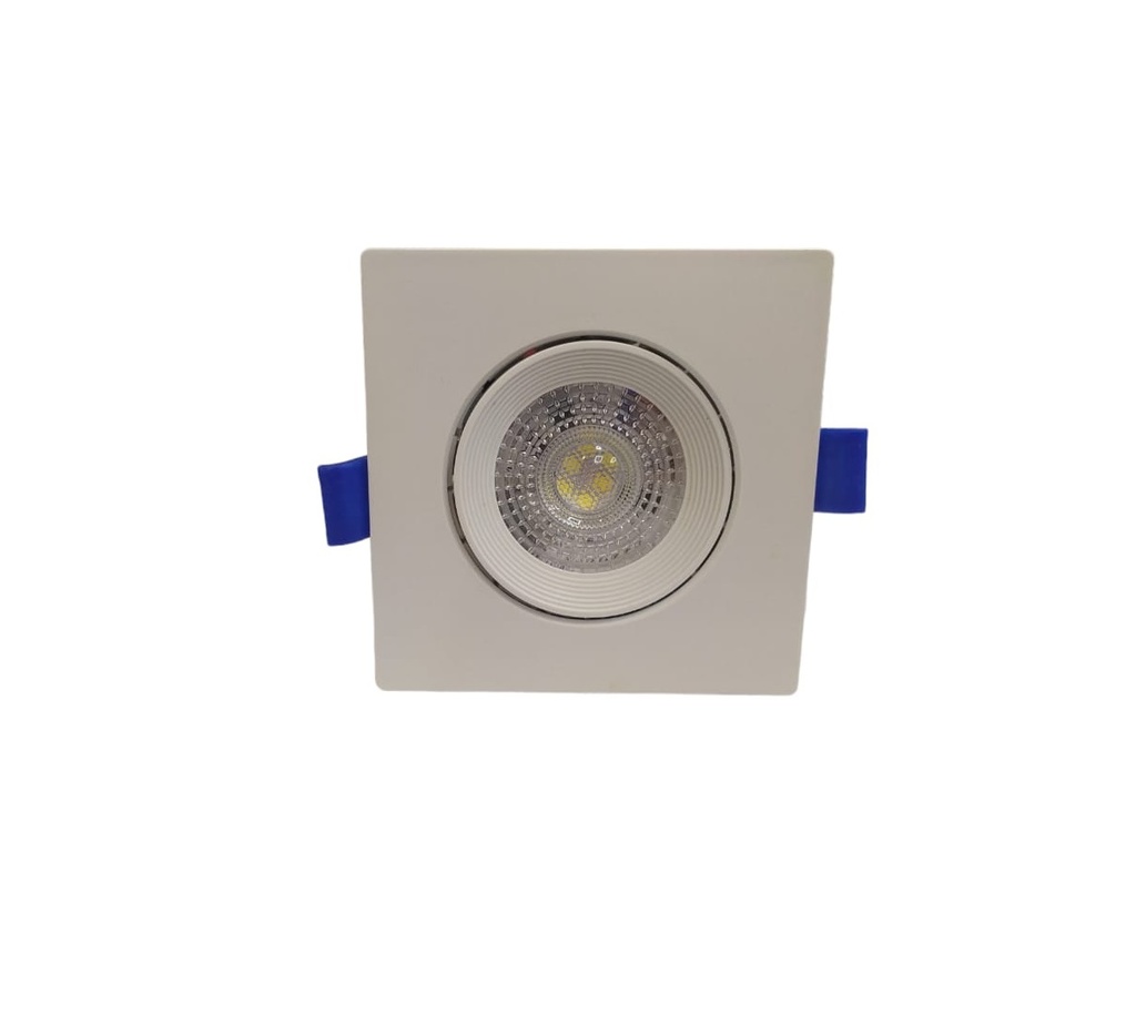 LAMPARA LED CUADRADO OJO BUEY DIRIGIBLE 5W 6500K 1275LM 100-240V BCO REF. SDS-56 / 371510 VERT