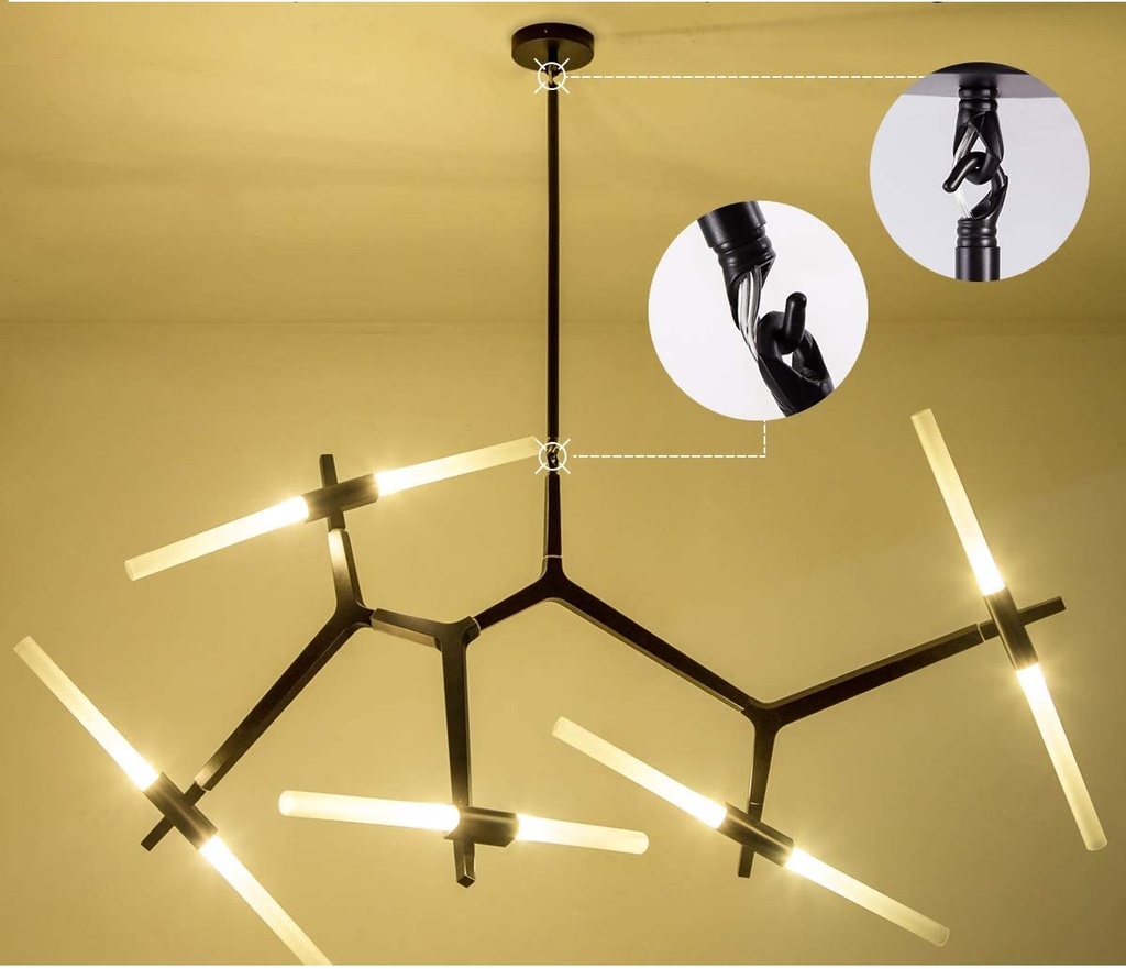 LAMPARA COLGANTE ARAÑA SPUTNIK 10 LUCES C/ PANTALLA DE VIDRIO REF. X001V42DNH MARCA WEESALIFE