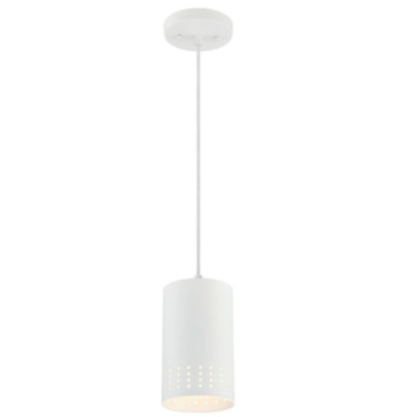 LAMPARA COLGANTE CILINDRICA PERFORADA COLOR BLANCO E27 1,5 MTS REF 63567 MARCA WESTINGHOUSE