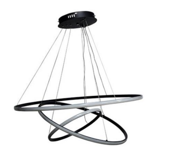 LAMPARA COLGANTE LED 113W 80+60+40 SWIRL LUZ FRIA EXT/ LUMINOSO COLOR NEGRO REF. 1584 MARCA ZAXON