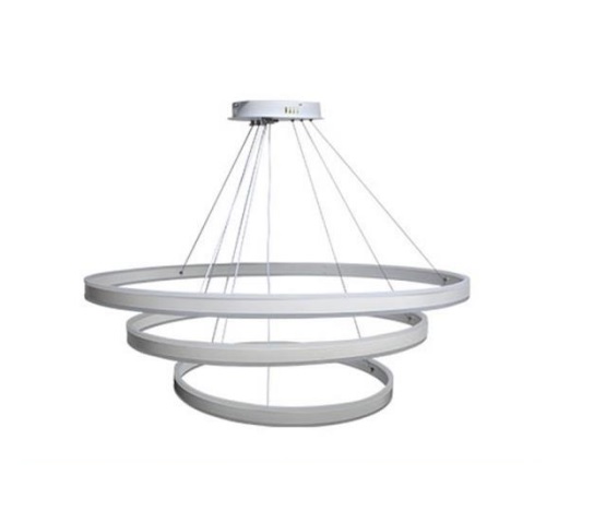 LAMPARA COLGANTE LED 152W 100+80+60 ANILLOS LUZ FRIA D/ ILUMINACION COLOR PLATA REF.1594 MARCA ZAXON