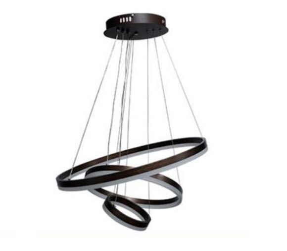 LAMPARA COLGANTE LED 76W 60+40+20 SWIRL LUZ FRIA D/ ILUMINACION COLOR NEGRO REF. 1602 MARCA ZAXON