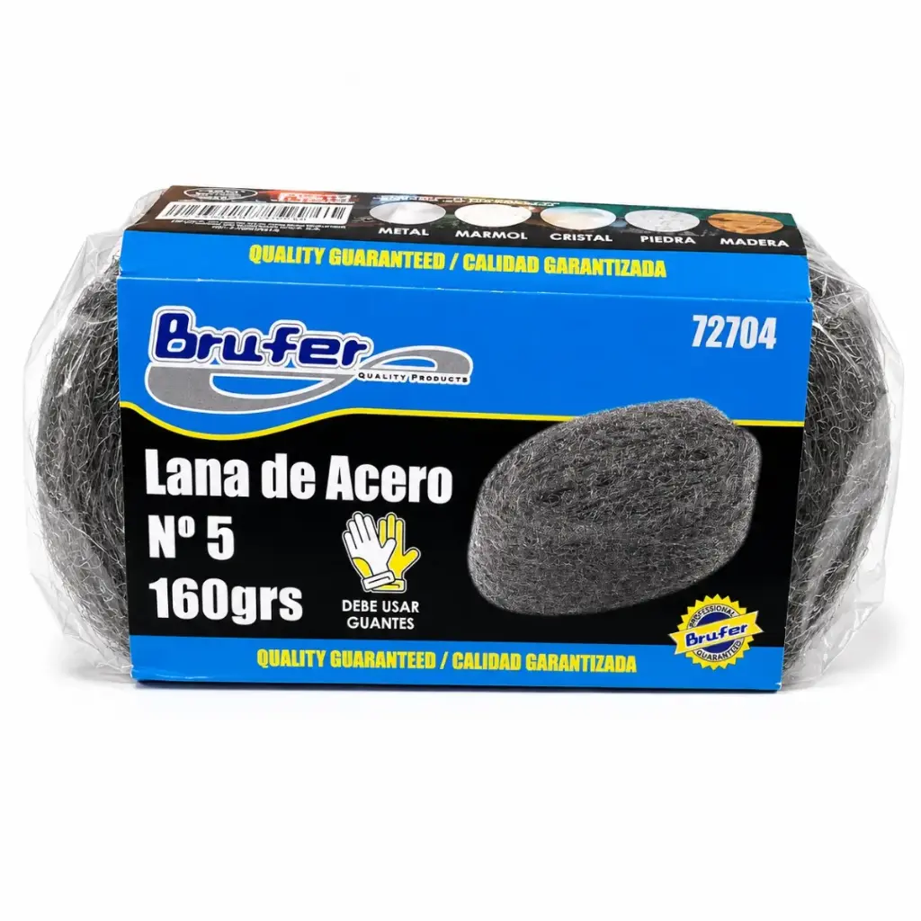 LANA DE ACERO N° 5 DE 160 GR REF. 72704 MARCA BRUFER
