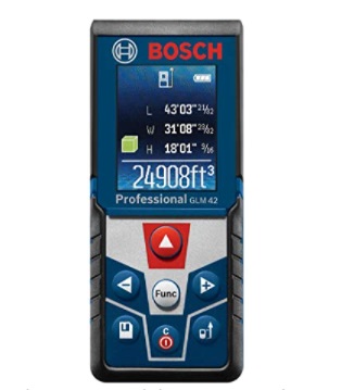 MEDIDOR / METRO LASER LUZ ROJA COMPACTO HASTA 40 MTS PRECISION 1.5 MM REF. GLM42 MARCA BOSCH