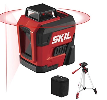 LASER AUTONIVELADOR DE LINEAS EN CRUZ R/ ROJO ALCANCE 20MTS 360° C/BAT+TRIPOIDE REF. LL9322G-01 SKIL