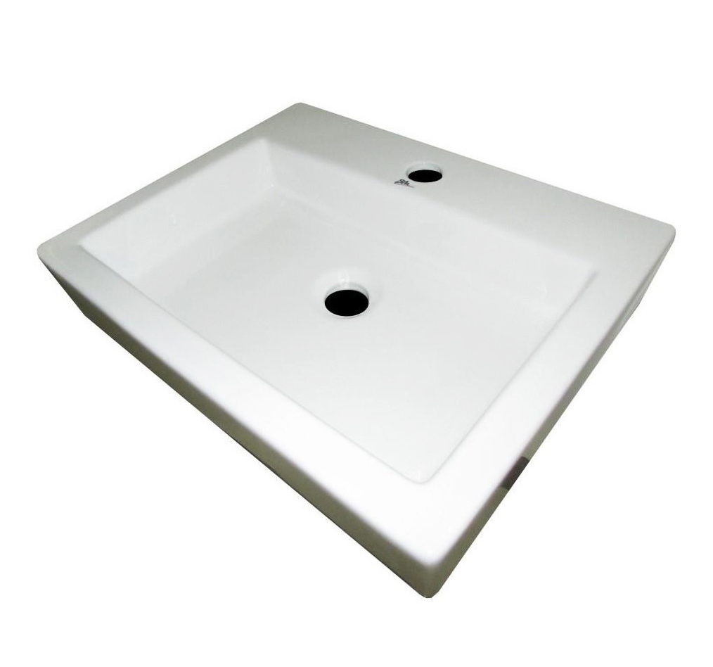LAVAMANOS RECTANGULAR DE SOBREPONER CON HUECO 48 CM X 38 CM X 10 CM BLANCO REF.LAVRESOMO116 MARCA BM