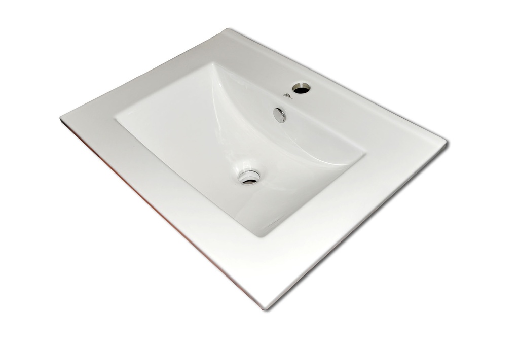 LAVAMANOS RECTANGULAR DE SOBREPONER CON HUECO 61 CM X 46 CM X 18 CM BLANCO REF. PS-LAVSOB01 MARCA BM