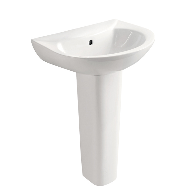 LAVAMANOS 4" CON PEDESTAL COLOR BLANCO REF.12103A+B MARCA JOMOO
