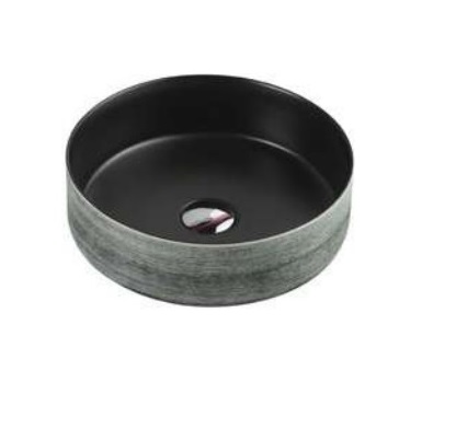 LAVAMANOS RED. DE SOBREPONER 35.5 X 35.5 X 12 CM EXT CEPILLADO- INT NEGRO REF KU3134LSMB MARCA KUBO