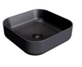 LAVAMANOS CUADRADO DE SOBREPONER 39 CM ART SQUARE FINECRAFT NOIR REF. NVLAV7786 MARCA NOVA