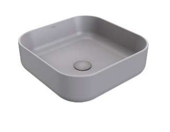 LAVAMANOS CUADRADO DE SOBREPONER 39 CM ART SQUARE FINECRAFT GRAPHITE REF. NVLAV7788 MARCA NOVA