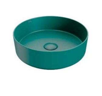 LAVAMANOS REDONDO DE SOBREPONER 35CM X 18CM ART ROUND FINECRAF CHOME GREEN REF.NVLAV7734 MARCA NOVA