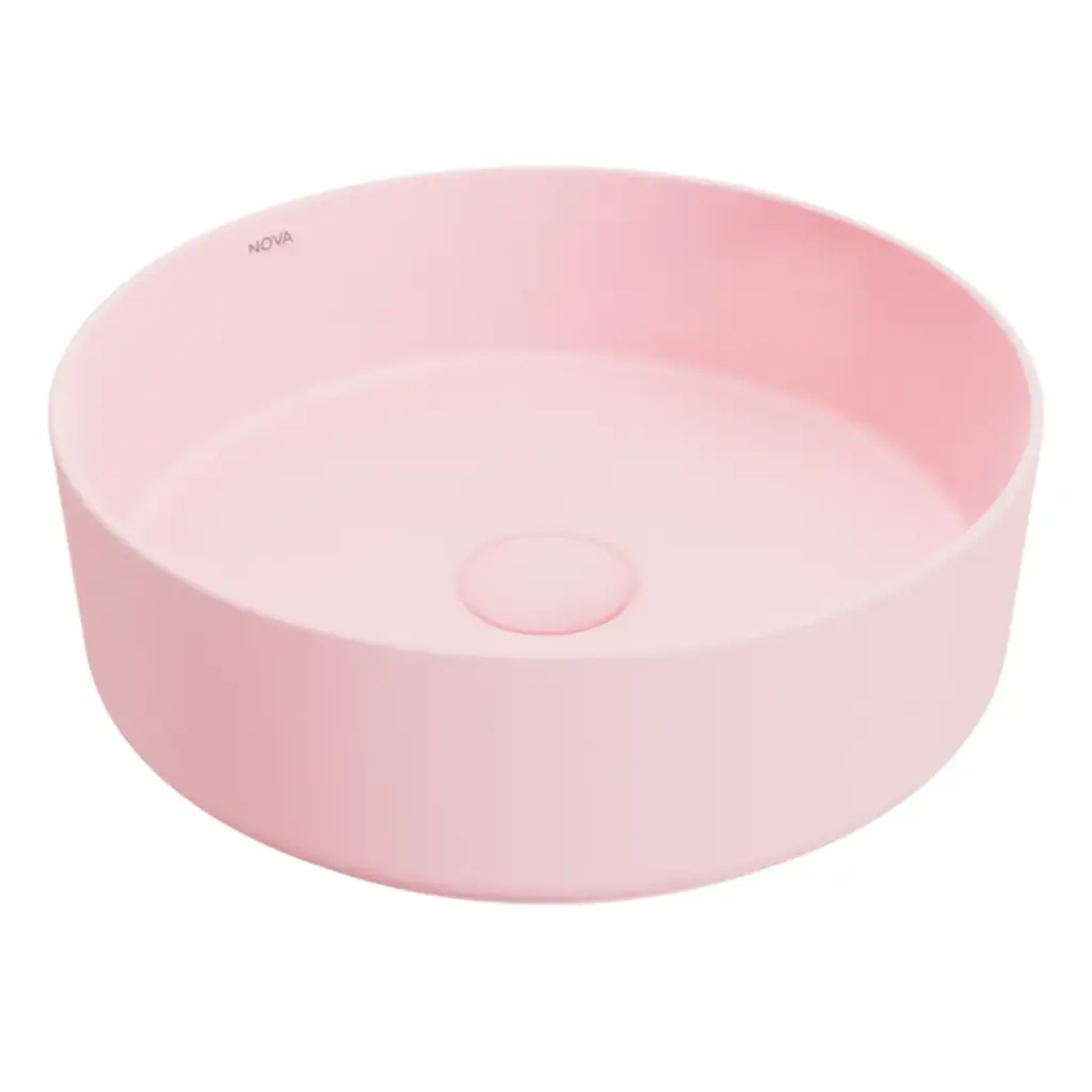 LAVAMANOS REDONDO DE SOBREPONER 35 CM X 18 CM ART ROUND FINECRAF CANDY PINK REF.NVLAV7735 MARCA NOVA