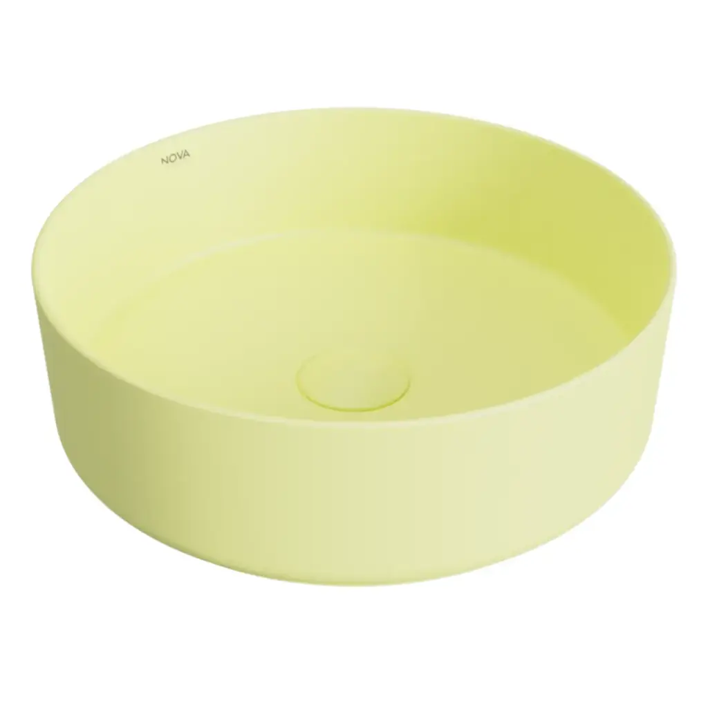 LAVAMANOS REDONDO DE SOBREPONER 35CM X 18CM ART ROUND FINECRAF ENERGY YELLOW REF.VLAV7736 MARCA NOVA