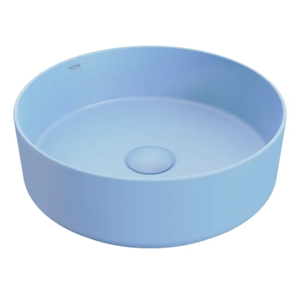 LAVAMANOS REDONDO DE SOBREPONER 35 CM X 18 CM ART ROUND FINECRAF ZEN BLUE REF.NVLAV7737 MARCA NOVA