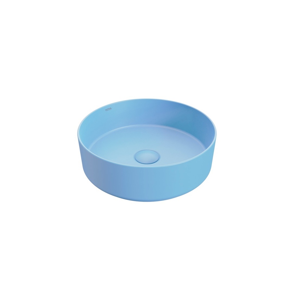 LAVAMANOS REDONDO DE SOBREPONER 35 CM X 18 CM ART ROUND FINECRAF ZEN BLUE REF.NVLAV7737 MARCA NOVA