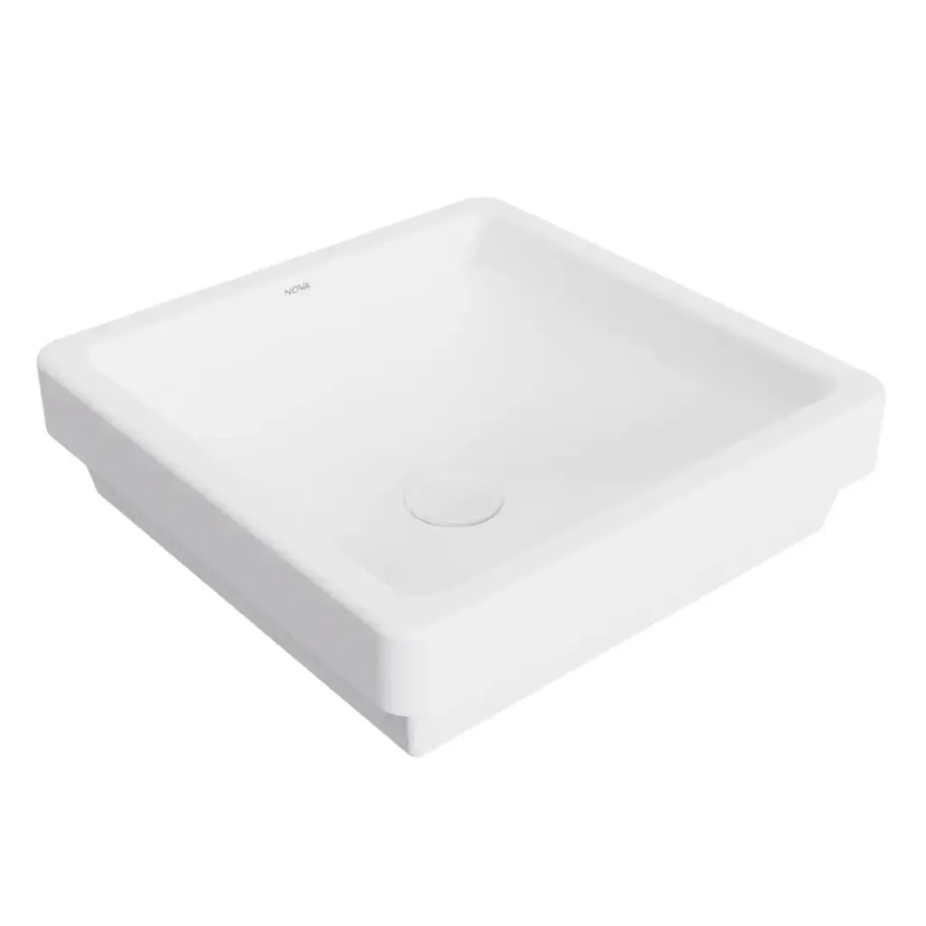 LAVAMANOS CUADRADO DE SOBREPONER 39 CM ART Q FINECRAFT BLANCO MATE REF. NVLAV7742 MARCA NOVA