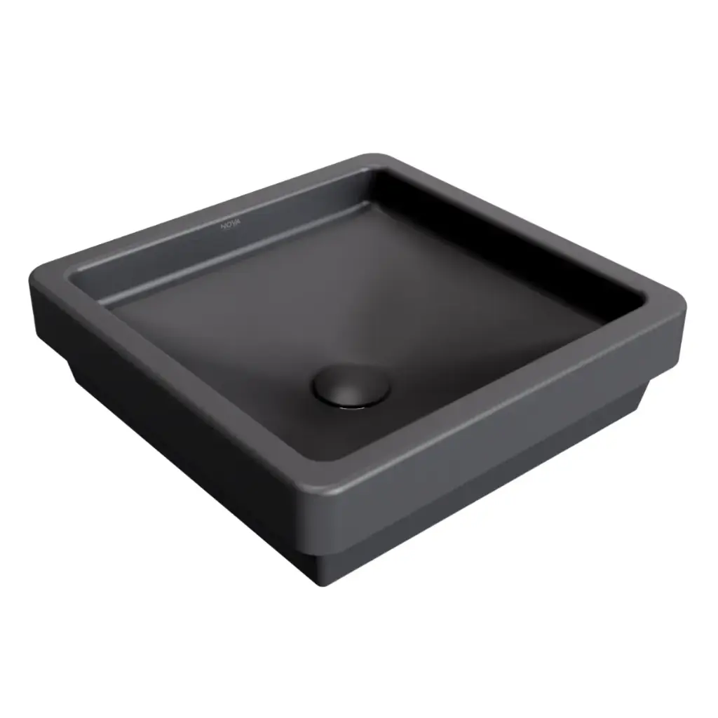 LAVAMANOS CUADRADO DE SOBREPONER 39 CM ART Q FINECRAFT NOIR / NEGRO REF. NVLAV7743 MARCA NOVA
