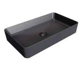 LAVAMANOS RECTANGULAR DE SOBREPONER 60 CM ART SQUARE FINECRAFT NOIR REF. NVLAV7783 MARCA NOVA