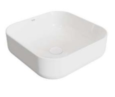 LAVAMANOS CUADRADO DE SOBREPONER 39CM ART SQUARE FINECRAFT BLANCO BRILLANTE REF.NVLAV7784 MARCA NOVA