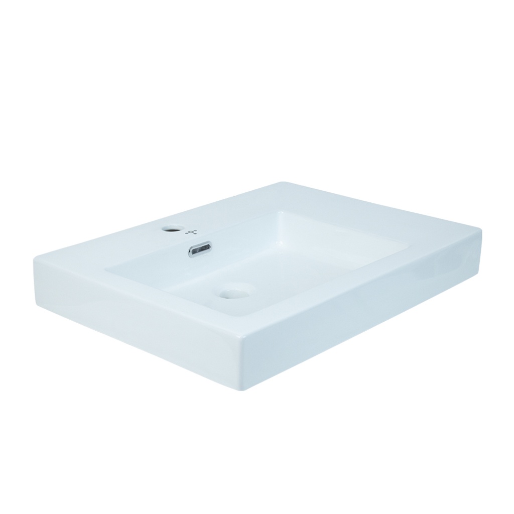 LAVAMANO CUADRADO SOBRE TOPE AREZZO 60 CM X 54 CM X 13 CM BLANCO REF. 3100008EZ MARCA TORRENTI