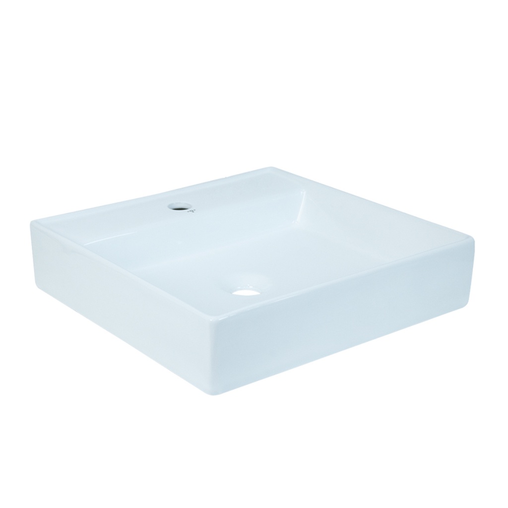LAVAMANO CUADRADO SOBRE TOPE MANHATTAN 44 CM X 40 CM X 10 CM BLANCO REF. 31000012EZ MARCA TORRENTI