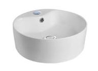 LAVAMANOS REDONDO DE SOBREPONER 40 CM X 46 X CM 15.5 CM BLANCO REF.LAV-02 MARCA UNIQUE