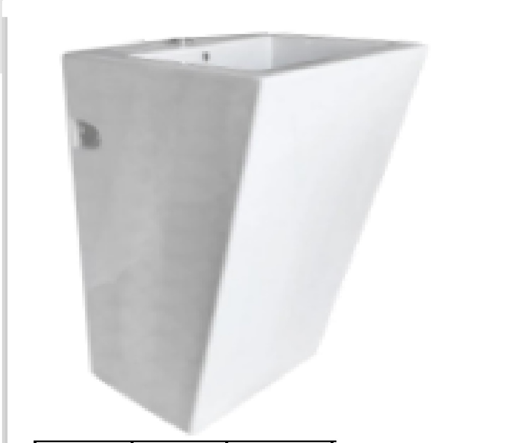LAVAMANO DE PEDESTAL / COLUMNA RECTANGULAR 51 X 45 X 85 CM COLOR BLANCO MARCA UNIQUE