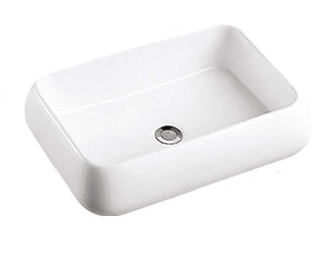 LAVAMANOS RECTANGULAR DE SOBREPONER 61 CM X 41 CM X 15.5 CM BLANCO REF.LAV-70 MARCA UNIQUE