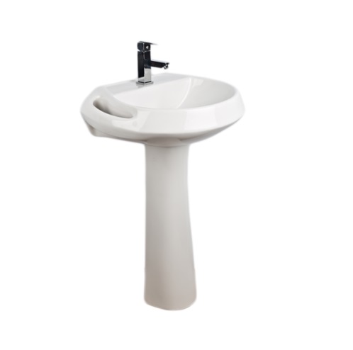 LAVAMANOS CON PEDESTAL ASPIO CS0055721321CV / PREPONCHADO A 4"- 8" COLOR BLANCO MARCA VENCERAMICA