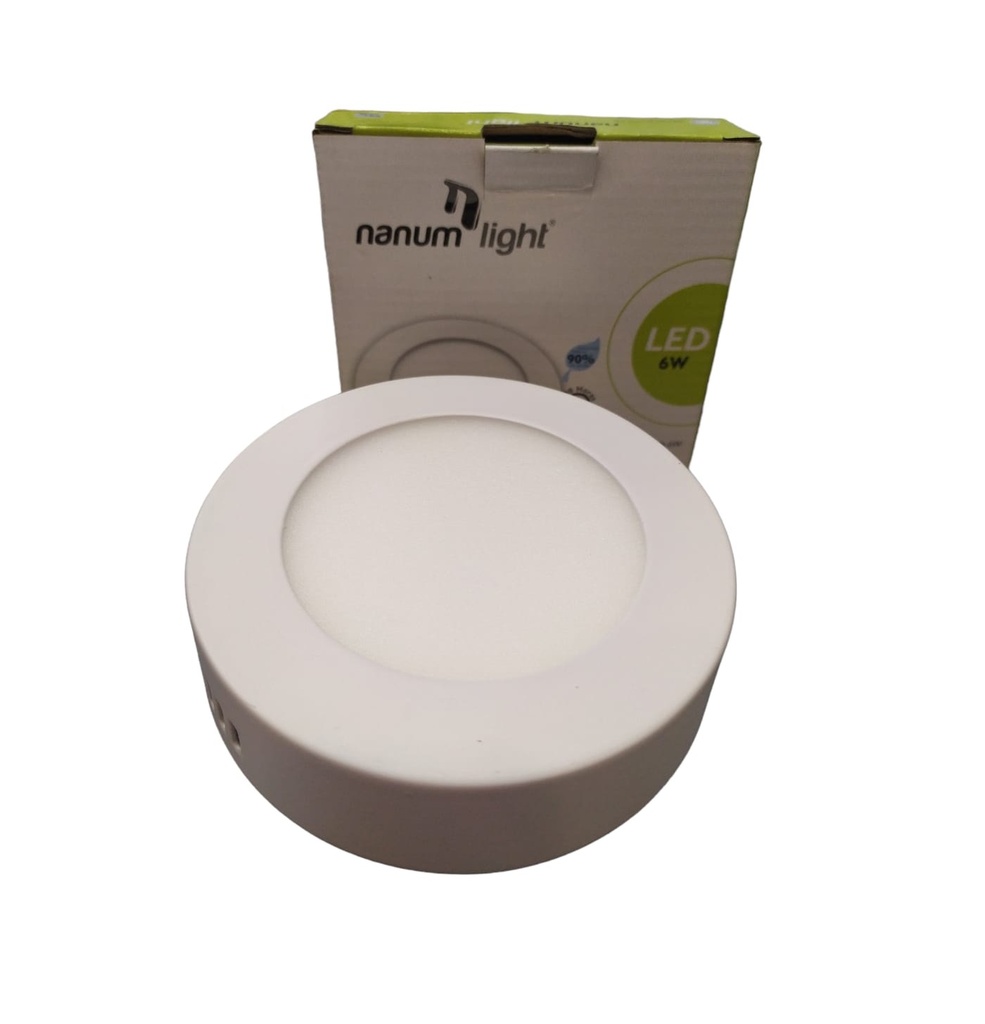 LED PANEL REDONDO SUPERFICIAL 6W 6500K MULTV. REF. 8802020542513 MARCA NANUM LIGHT
