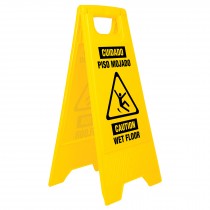 LETRERO PISO MOJADO PLEGABLE 60 X 20 CM COLOR AMARILLO COD.RESBA-60P REF.23020 MARCA KLINTEK