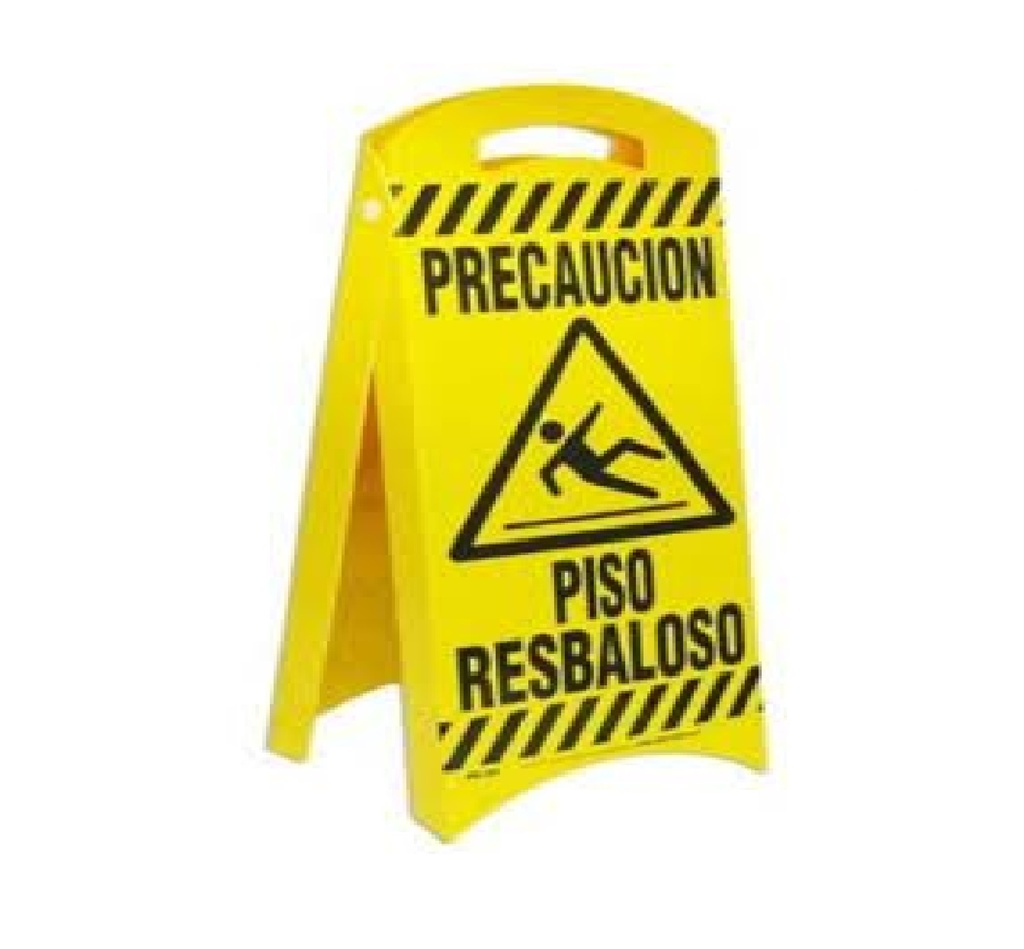 LETRERO BALIZAMIENTO PRECAUCION PISO RESBALOZO 58 CM X 25 CM COLOR AMARILLO REF. PE-33 MARCA SEVEN