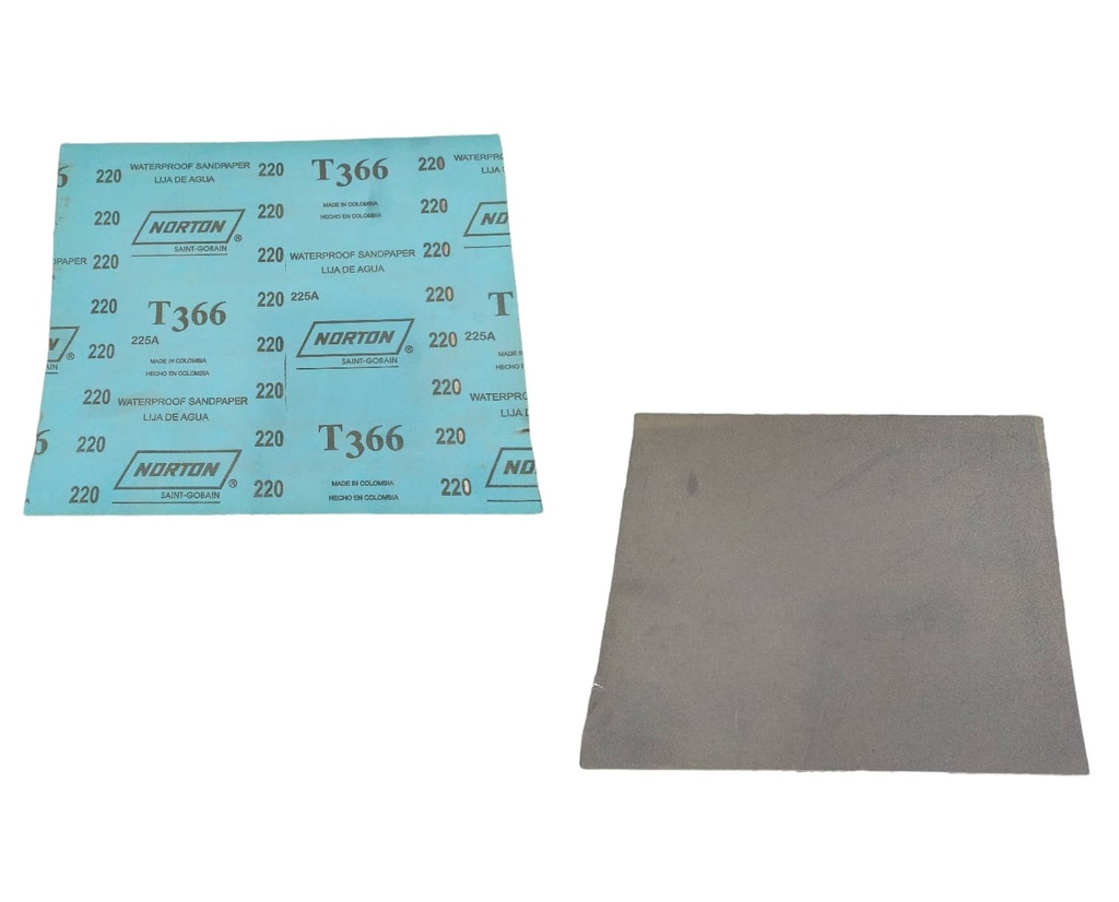 LIJA DE AGUA GRANO 220 - PLIEGO T366 MARCA NORTON