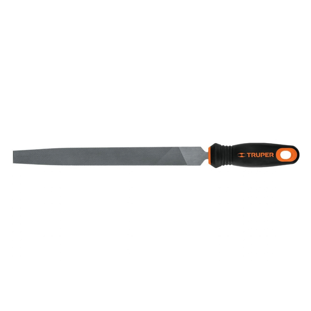 LIMA PLANA FINA MUZA 10" CON CABO CONFORT GRIP MOD. LPM-10T REF. 11241 MARCA TRUPER